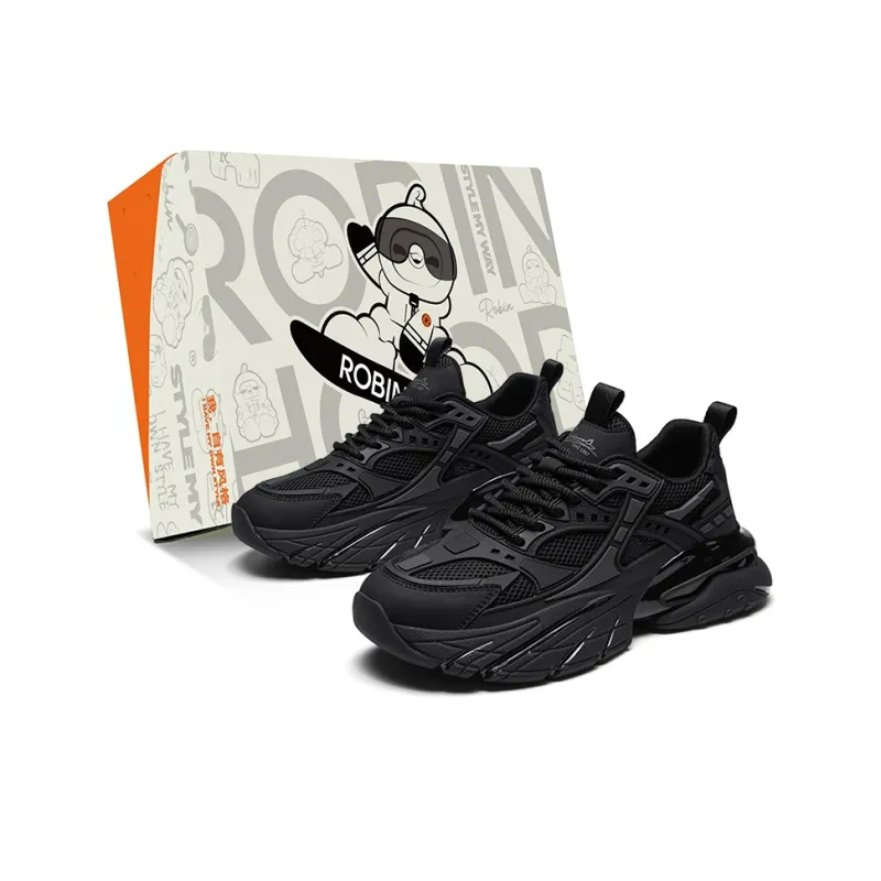 ROBINHOOD Cushioning Anti Slip Wear Resistant Breathable Height Increasing Low Top Chunky Sneakers Men's Box-0