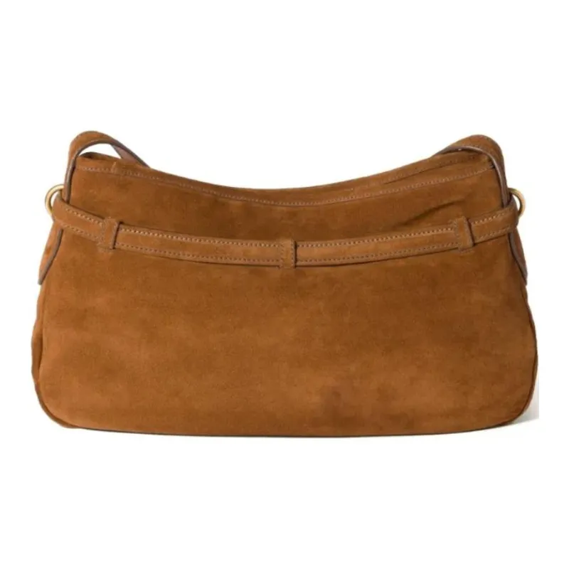 MIU MIU Aventure Lambskin Shoulder Bag Women's Camel Brown-2