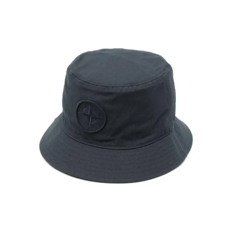 STONE ISLAND 100% Cotton, Twill Bucket Hats Unisex Black-0
