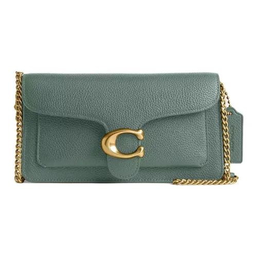 COACH Tabby Polished Pebbled Leather Shoulder Bag Small Size Women's Sage Green