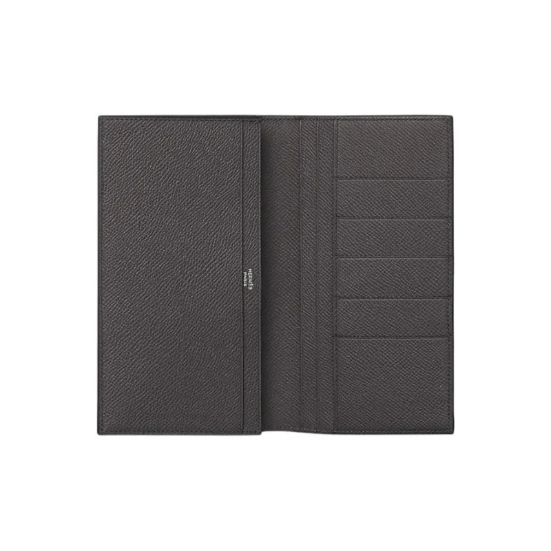 HERMES MC² Fleming Epsom Calfskin Wallet Men's 88 Graphite Gray-1