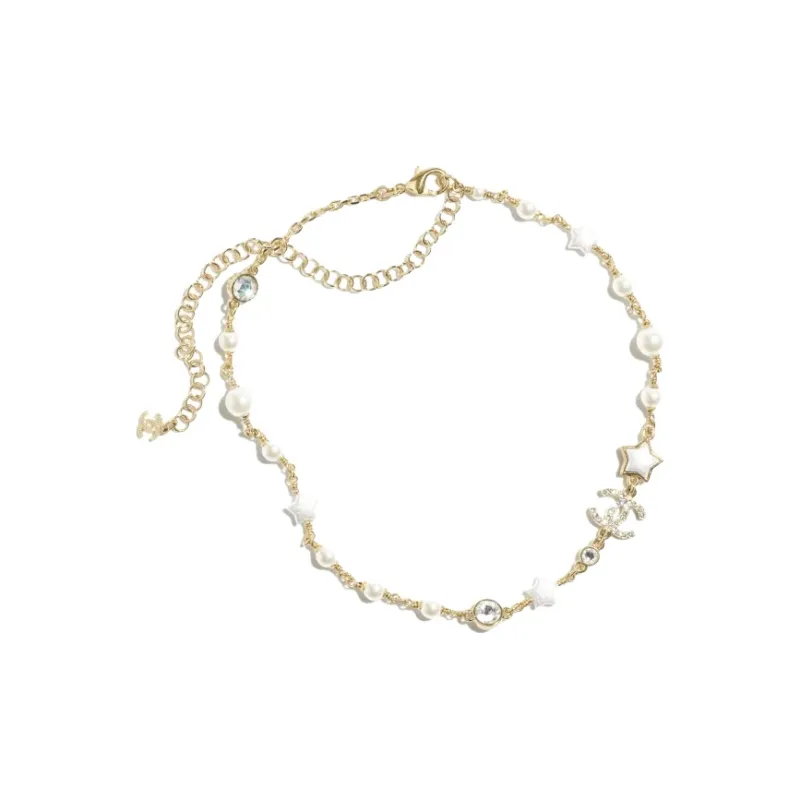 CHANEL Pearl Necklaces Women's Gold-0