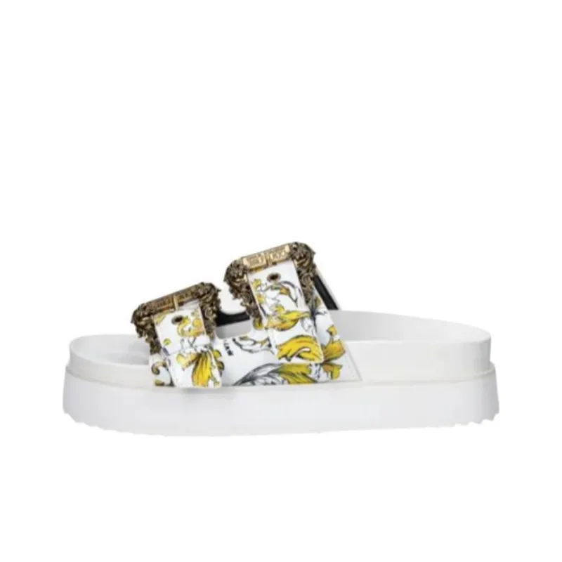 VERSACE JEANS Rubber Sole Slide Slippers Women's White-0