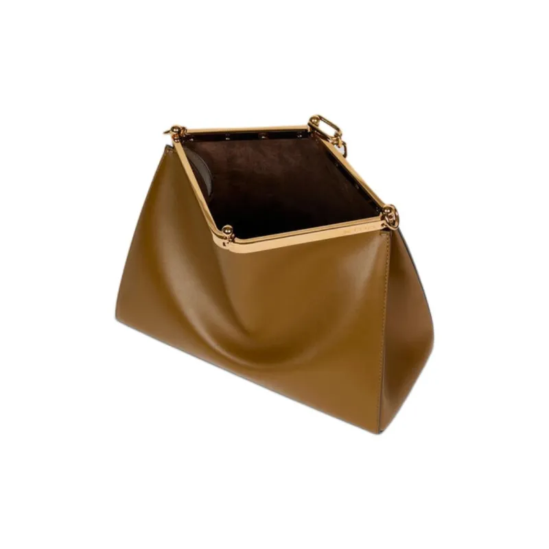 ETRO Calfskin Shoulder Bag, Crossbody Bag, Handbag Medium Size Women's Coffee-5