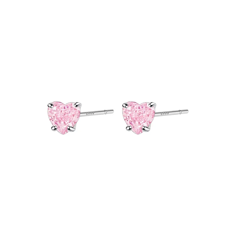 Lady Go Silver Stud Earrings Women's-0