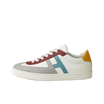 HERMES Boomerang Low Top Skateboard Shoes Men's White Orange