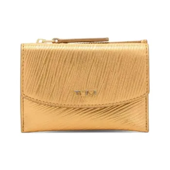 TUMI Leather Card Holder Women's Gold