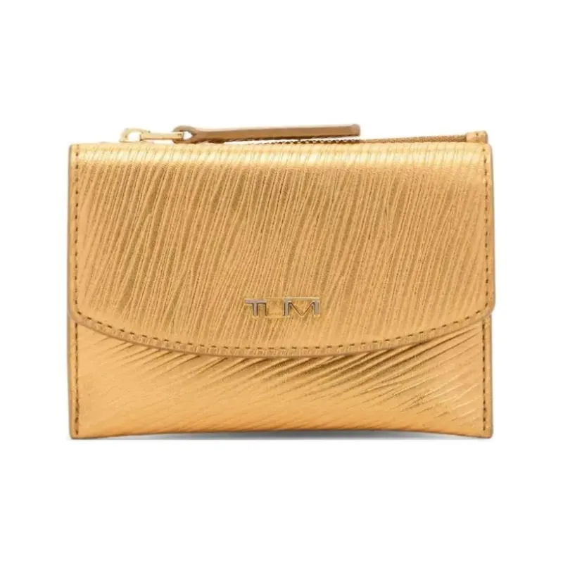 TUMI Leather Card Holder Women's Gold-0
