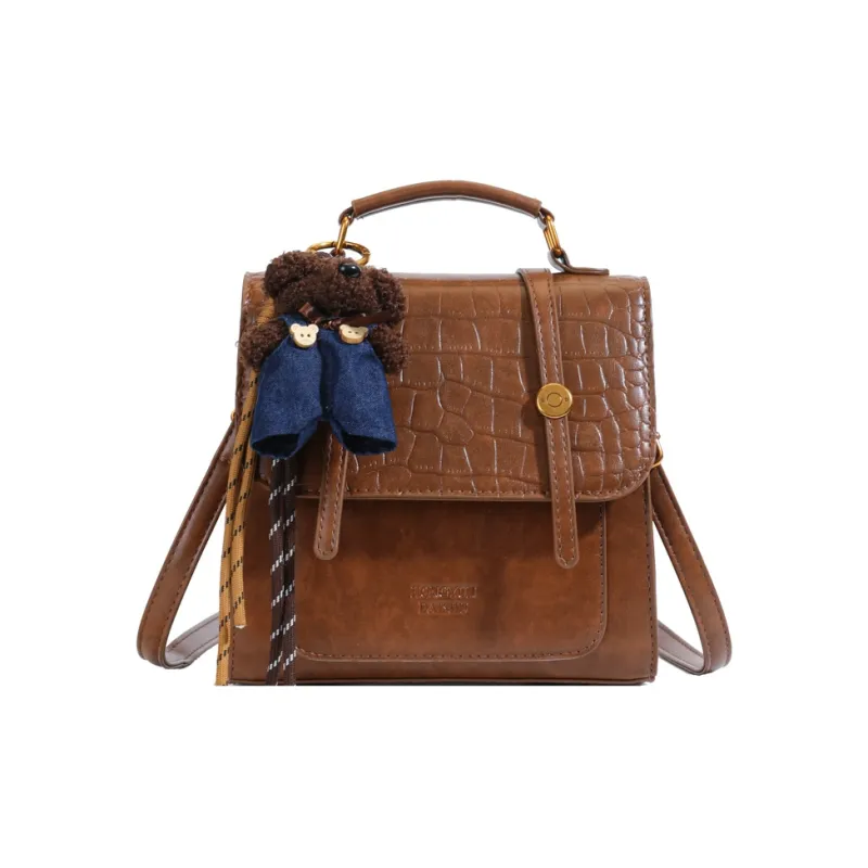 ROUNDOT PU Backpack Women's Black/Red Coffee Brown/Beige-22