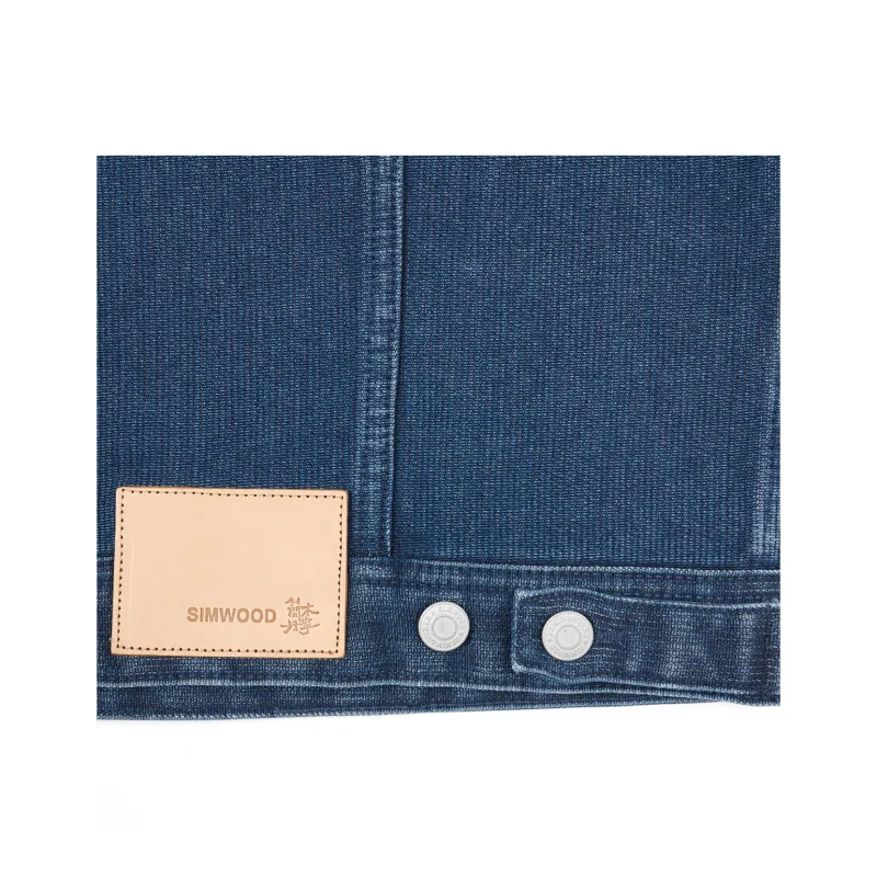 SIMWOOD Denim Jacket Men's Washable Vintage Blue-4