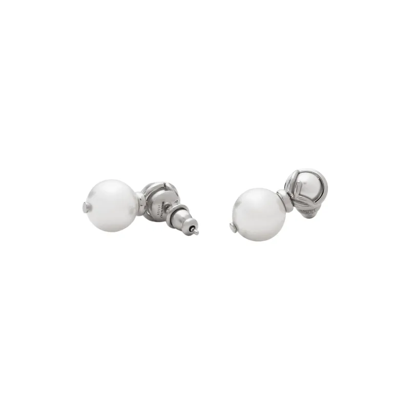 FENDI Artificial Crystal Earrings Women's Silver-1