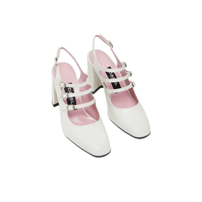 Carel Promise Spool Heel High Heels 8.5cm Women's White-3