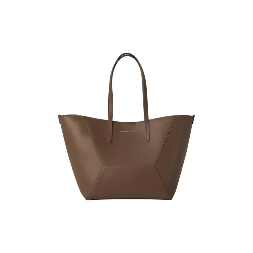 Brunello Cucinelli Genuine Leather Tote Bag Shopping Bag Handbag Shoulder Bag Women's Chocolate