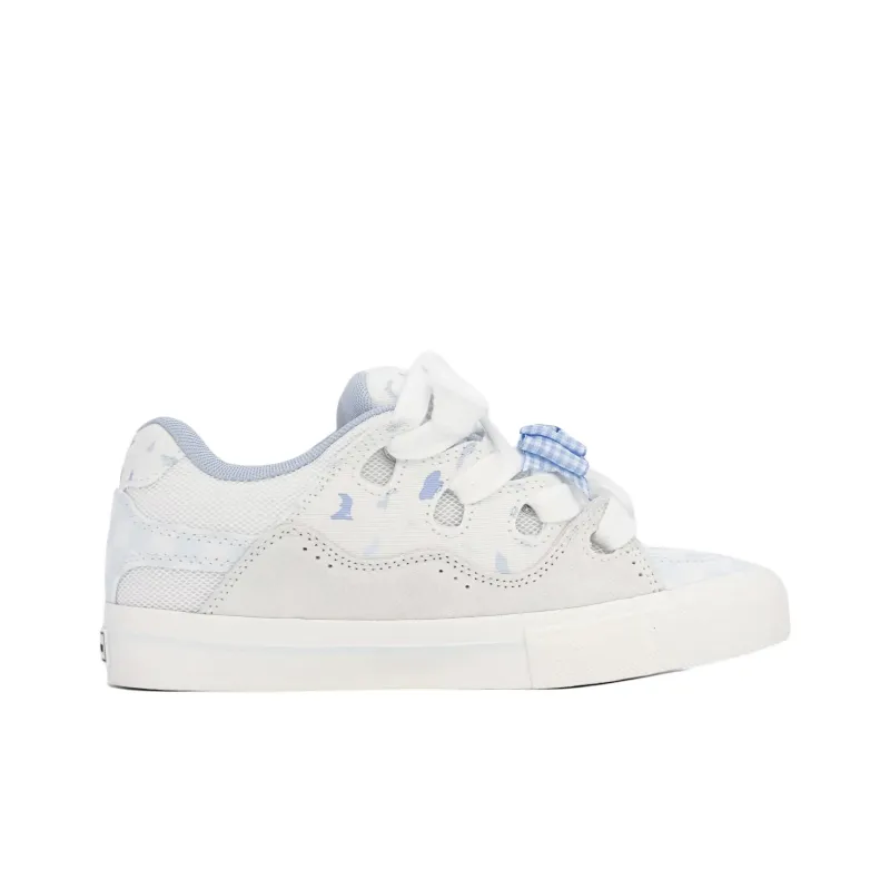 OAOQ Anti-Slip Wear-Resistant Breathable Lightweight Cushioning Low-Top Skateboard Shoes Women's White Green-16
