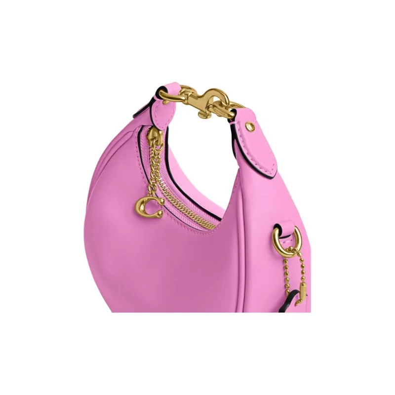 COACH JONIE Glove Tanned Leather Crescent Bag Shoulder Bag Crossbody Bag Handbag Mini Women's Fuchsia-2