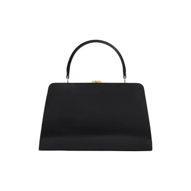 CELINE Calfskin Handbag Medium Size Women's Black-2