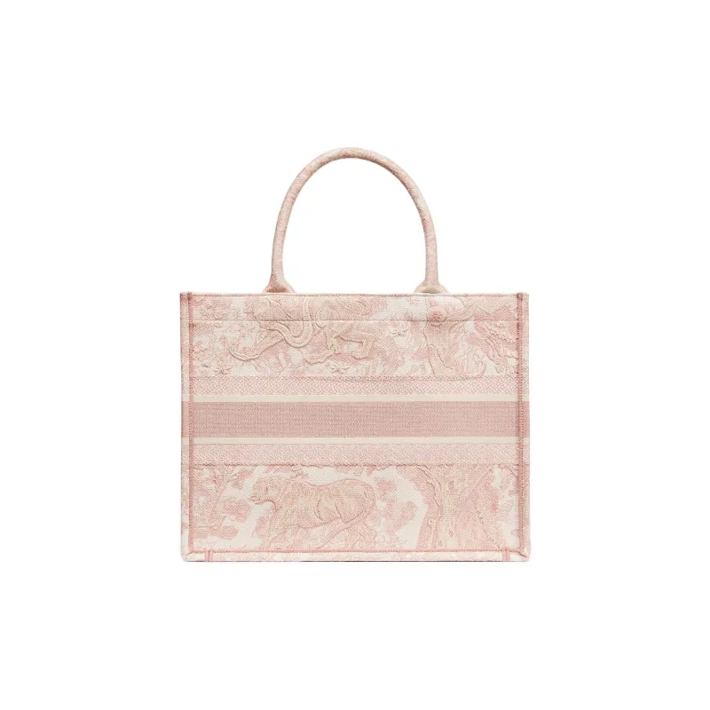 DIOR BookTote Cotton Tote Bag, Shopping Bag, Handbag Medium Size Women's Pink-2
