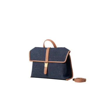 Songmont Fabric Briefcase, Backpack, Shoulder Bag, Crossbody Bag, Handbag Medium Size Unisex Blue Dyed Color