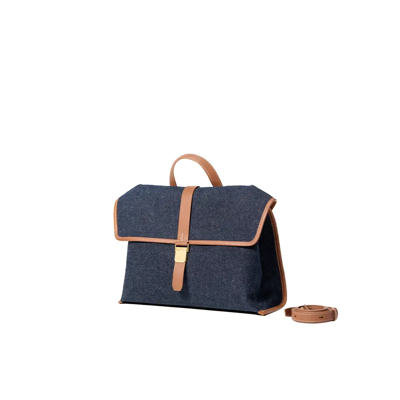Songmont Fabric Briefcase, Backpack, Shoulder Bag, Crossbody Bag, Handbag Medium Size Unisex Blue Dyed Color-0