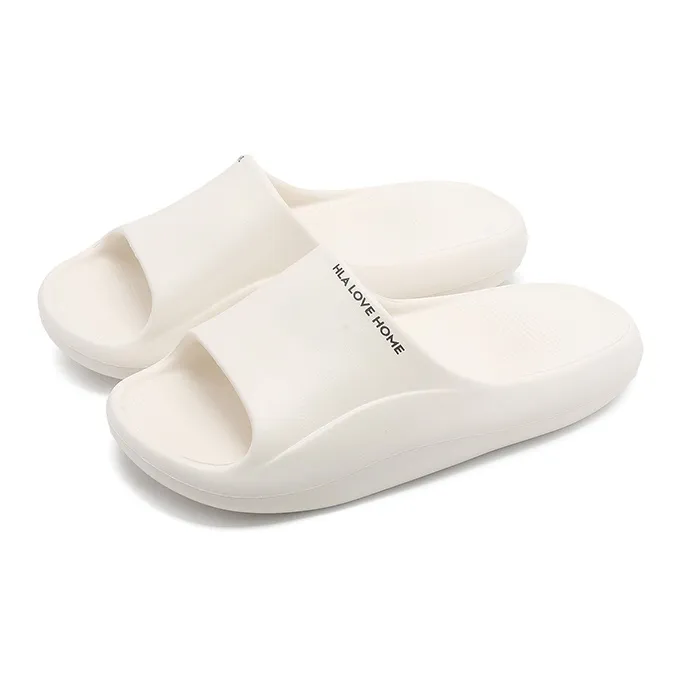 HLA Platform Squashy And Bouncy Feeling Fashion Minimalist Solid Color Slide Slipper Summer Unisex Home Indoor Slippers-0