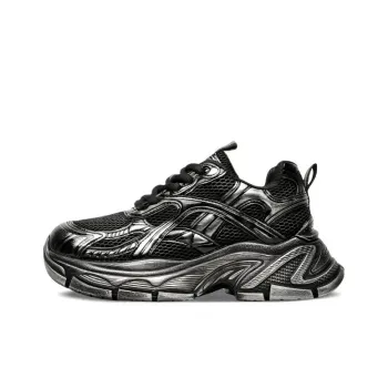 CHIKOKU Silver River Cushioning Anti Slip And Wear Resistant Breathable Coverage Low Top Chunky Sneakers Unisex Black