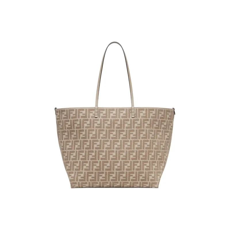 FENDI Jacquard Fabric Tote Bag, Shopping Bag, Handbag, Shoulder Bag Tubas Women's Gray-1