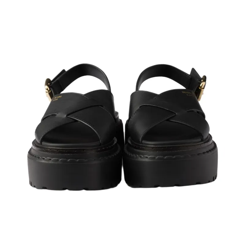 PRADA One Strap Sandals 5.5cm Women's Black-5