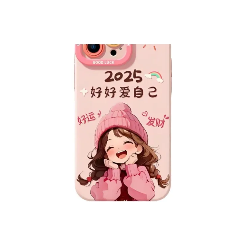 Wei Xin TPU Material Love Yourself Pink Girl Phone Cases Compatible With IPhone 16/15 Pro Max/Apple 13/14 Pro/Max-2
