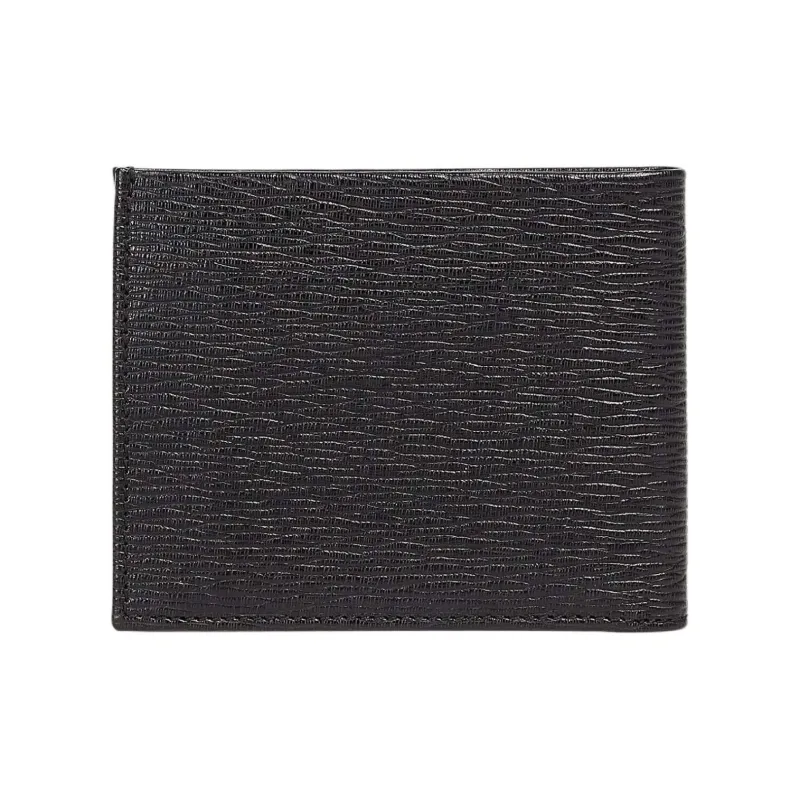 FERRAGAMO GANCINI Calfskin Wallet Men's Black-1