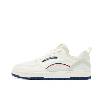 QIAODAN Anti Slip And Wear Resistant Breathable Low Top Skateboard Shoes Men's White Blue