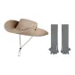 Khaki Sun Hat+Gray Fingered Cooling Arm Sleeves