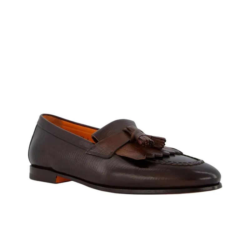 Santoni Tassel Detail Slip On Loafers-2
