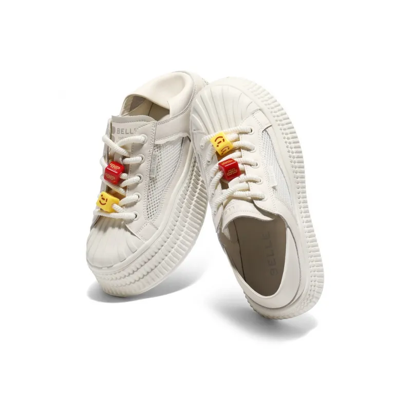 BELLE Abrasion Resistant Slip Resistant Low Top Skateboard Shoes Women's Ecru-4