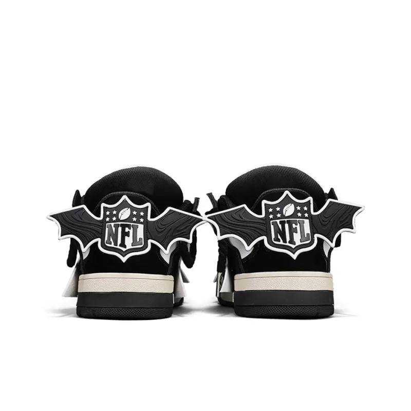NFL Low Top Skateboard Shoes Unisex Black White-5