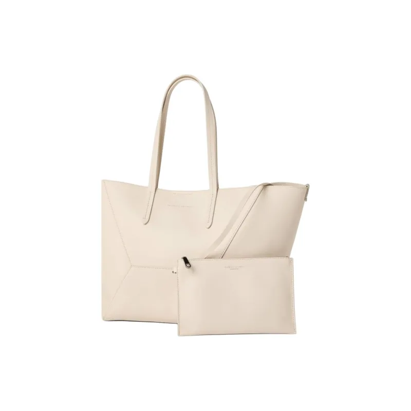 Brunello Cucinelli Calfskin Tote Bag Shopping Bag Shoulder Bags Women's Ivory-3