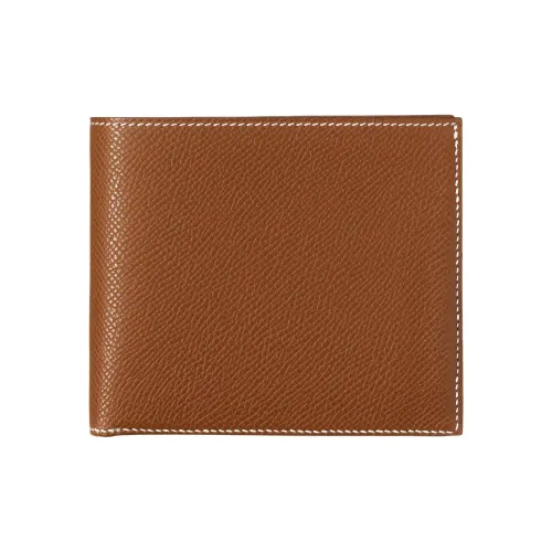 HERMES MC² COPERNIC Epsom Calfskin Wallet Unisex 37 Gold Brown