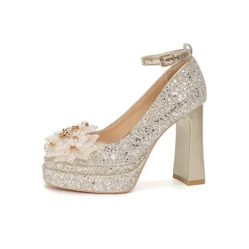 Bamiti Chunky Heel High Heels 11cm Women's