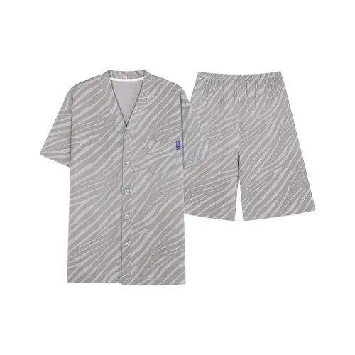 XISHE Pajama Set Men's Light Gray