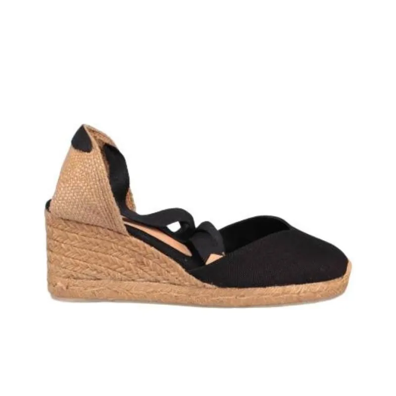 Castañer Chiara Wedge Heel High Heels 9cm Women's Black-1