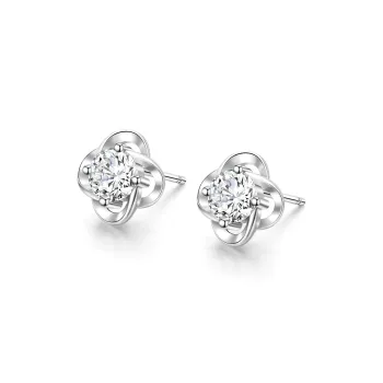 Central Fashion 999 Fine Silver Stud Earrings Women's