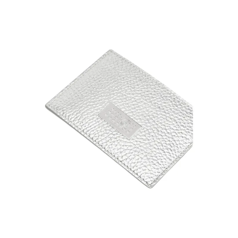 Maison Margiela Grain Leather Card Holder Card Holder Women's Silver-4