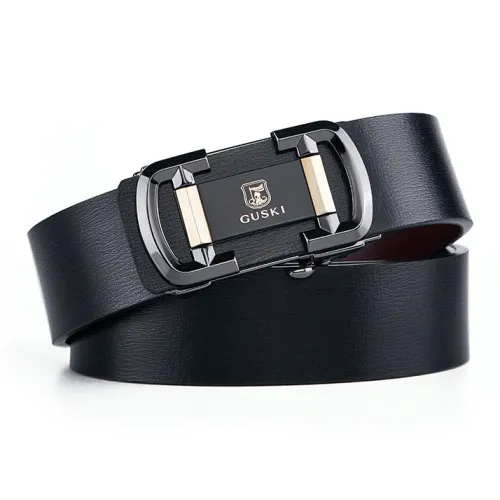 GUSKI Cow Leather Belts Men's Width 3.2cm