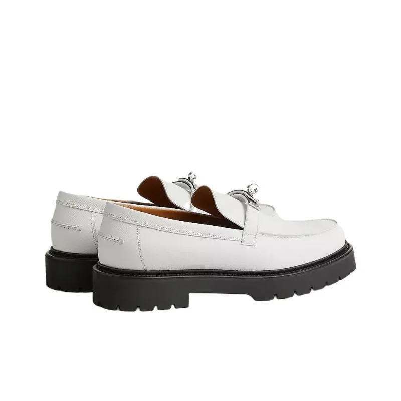 HERMES Icone Loafers Men's White-1