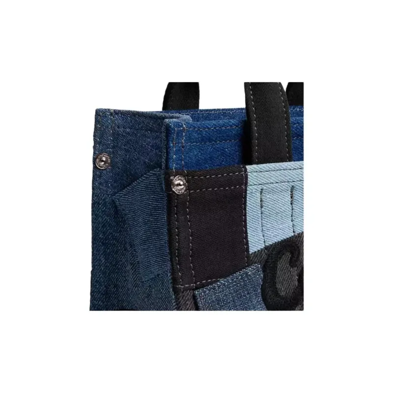 COACH Cargo Denim Tote Bag, Shopping Bag, Handbag Small Size Women's Blue-4
