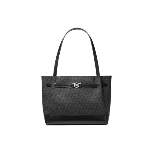 MICHAEL KORS Reed Canvas Tote Bag Shopping Bag Handbag Large Size Women's Black