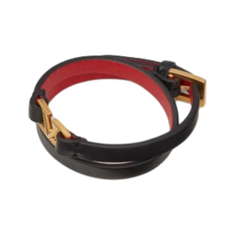 Valentino Logo Plaque Double Strap Bracelet-1