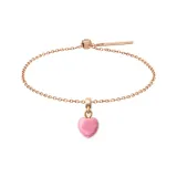 Rhodonite Heart Pendant+O Letter Chain