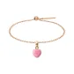 Rhodonite Heart Pendant+O Letter Chain