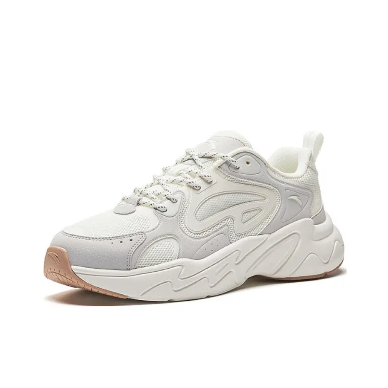 Anta Pulse Slip Resistant, Abrasion Resistant, Breathable Low Top Casual Shoes Men's White Gray-1