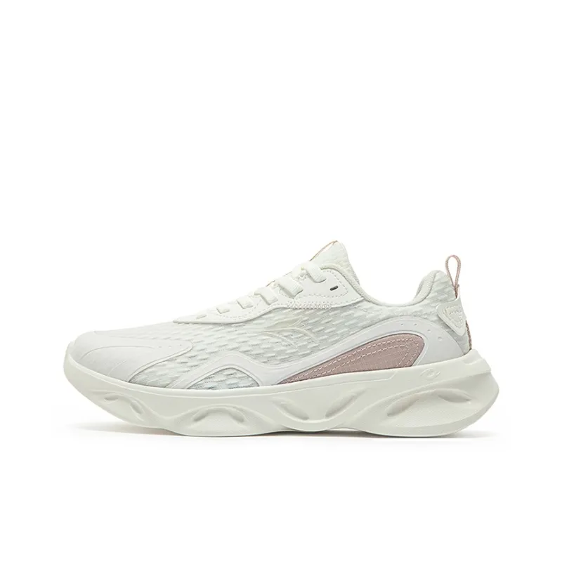 361° Anti Slip Wear Resistant Low Top Casual Running Shoes Women's White Fresh Pink-0
